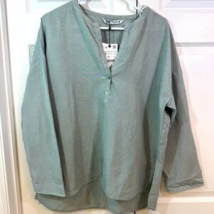 NWT Zara Sage Green Tunic Top
